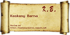 Keskeny Barna névjegykártya
