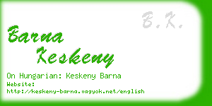 barna keskeny business card